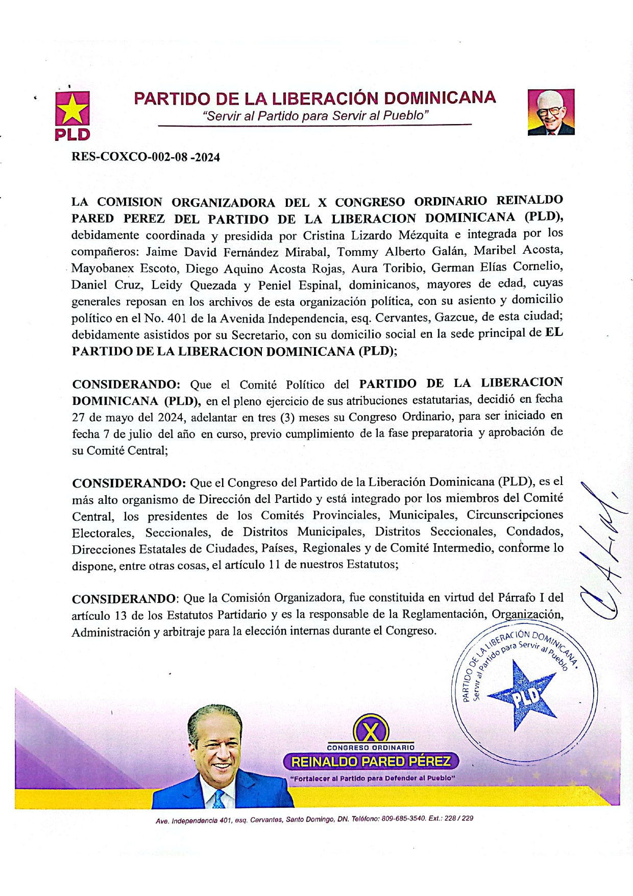 Nueva Resolución Comisión del Congreso del PLD | PLD AL DIA